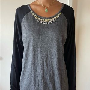 I.N.C gray and black long-sleeved shirt. Size: XL